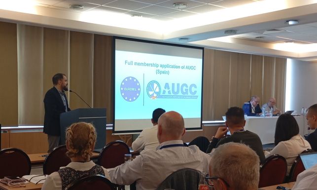 Germán Gómez en la Asamblea General de EUROMIL.